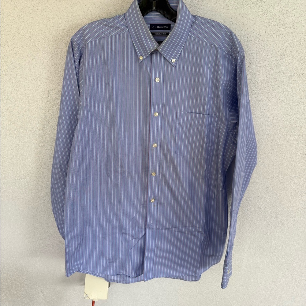 G.H. Bass & Co. Blue Striped Men's Shirt, regular fit, 15-15 1/2, size M